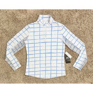 NWT IBKUL Womens Long Sleeve Zip Mock Neck Cordova‎ Cooling Top XS